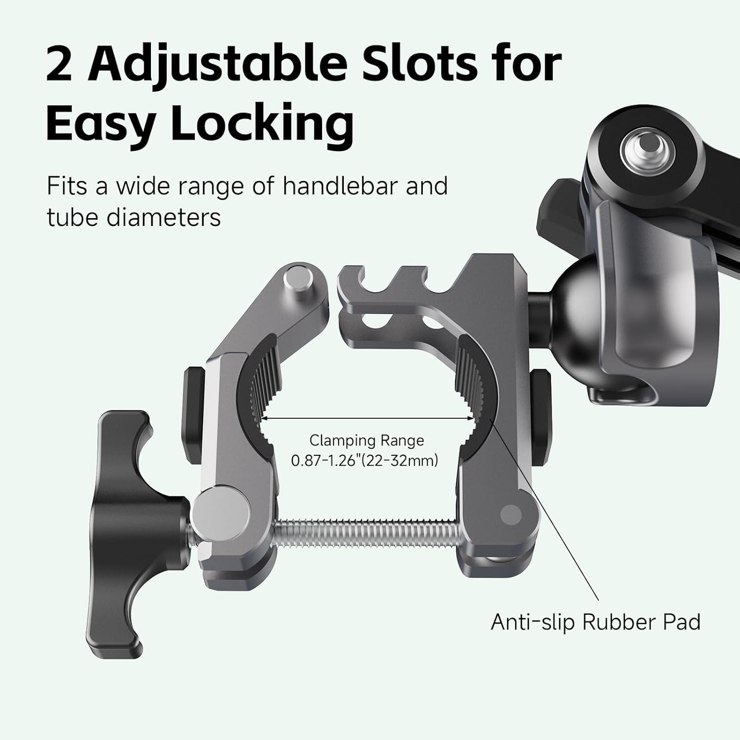 MOVMAX Blade Arm Bike Motorcycle Handlebar Mount Stabilizer, Camera Clamp Mount Shock Absorber for DJI Osmo Pocket 3, Insta 360, GoPro Hero Cameras w Ball Head, Pocket 3 Accessories