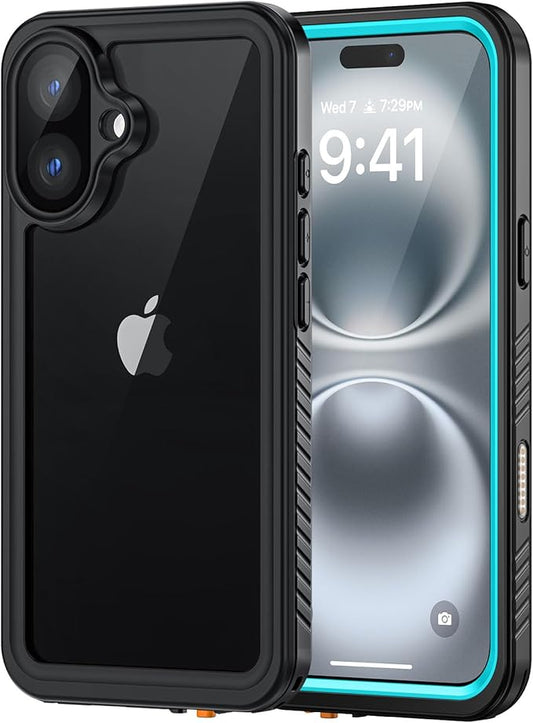 Lanhiem for iPhone 16 Plus Case, IP68 Waterproof Dustproof Shockproof Cases with Built-in Screen Protector, 360 Full Body Heavy Duty Rugged Phone Cover for iPhone 16 Plus - 6.7 inch (Blue)