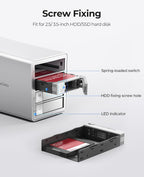 ORICO 4Bay RAID External Hard Drive Enclosure USB3.0 for 2.5/3.5 Inch SATA HDD/SSD up to 5X 22TB Supports RAID 0/1/3/5/10/JBOD/Clone/ClearMode -9948RU3