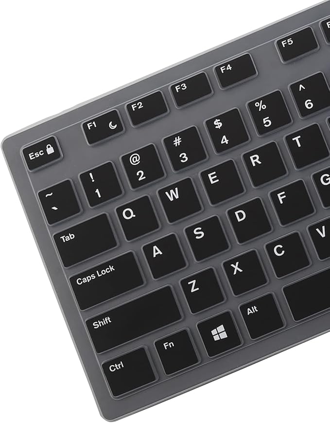 Keyboard Cover Skin for Dell KM636 KB216 KB216t KB216d KB216p Wired & Wireless Keyboard, Dell Optiplex 5250 3050 3240 5460 7450 7050, Dell Inspiron Desktop 24" 27" 5400 5490 7700 7790 3475 3670 3477