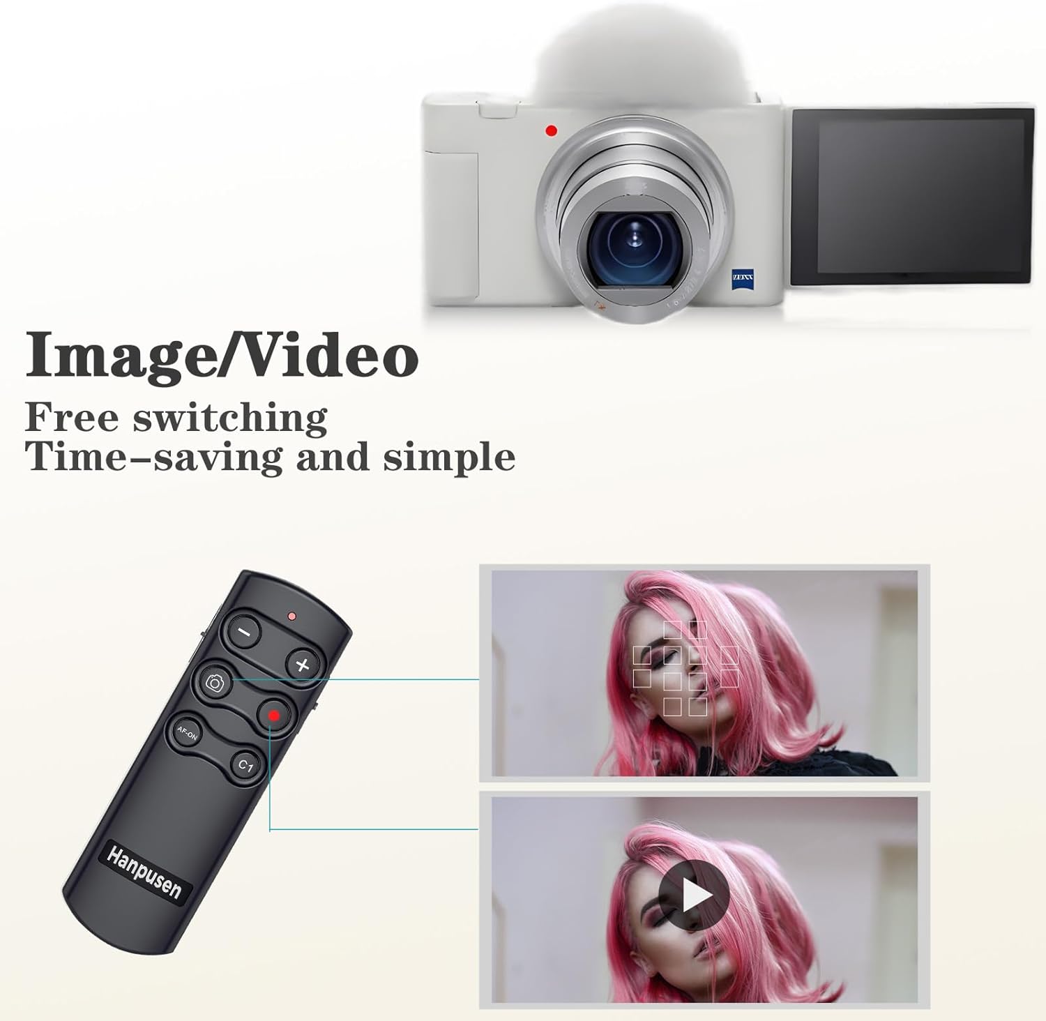 for Sony Wireless Camera Remote Control Shutter Release Compatible with Sony A7C,A7III,ZV-1,ZV-E10,ZV-1F,A6100,A6400,A6700,A7IV,RX100 VII,A9,A9 II,DSC-RX0 II,DSC-RX100 VII,Replace RMT-P1BT