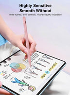 Stylus Pen for Android Tablet/Phone Pom Tips Fast Charge Stylus Pen for iPhone Magnetic Active Pencil Compatible with Samsung A9+, iPhone, Lenovo and Other Android Smartphone and Tablet Devices-Pink