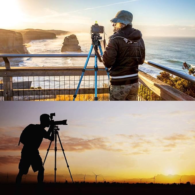 Victiv 72 inch Camera Tripod, Tall Tripod for Camera Cell Phone, Heavy Duty Camera Tripod Stand, Professional Aluminum Monopod, Compatible with Canon Nikon Sony DSLR Cameras - Blue