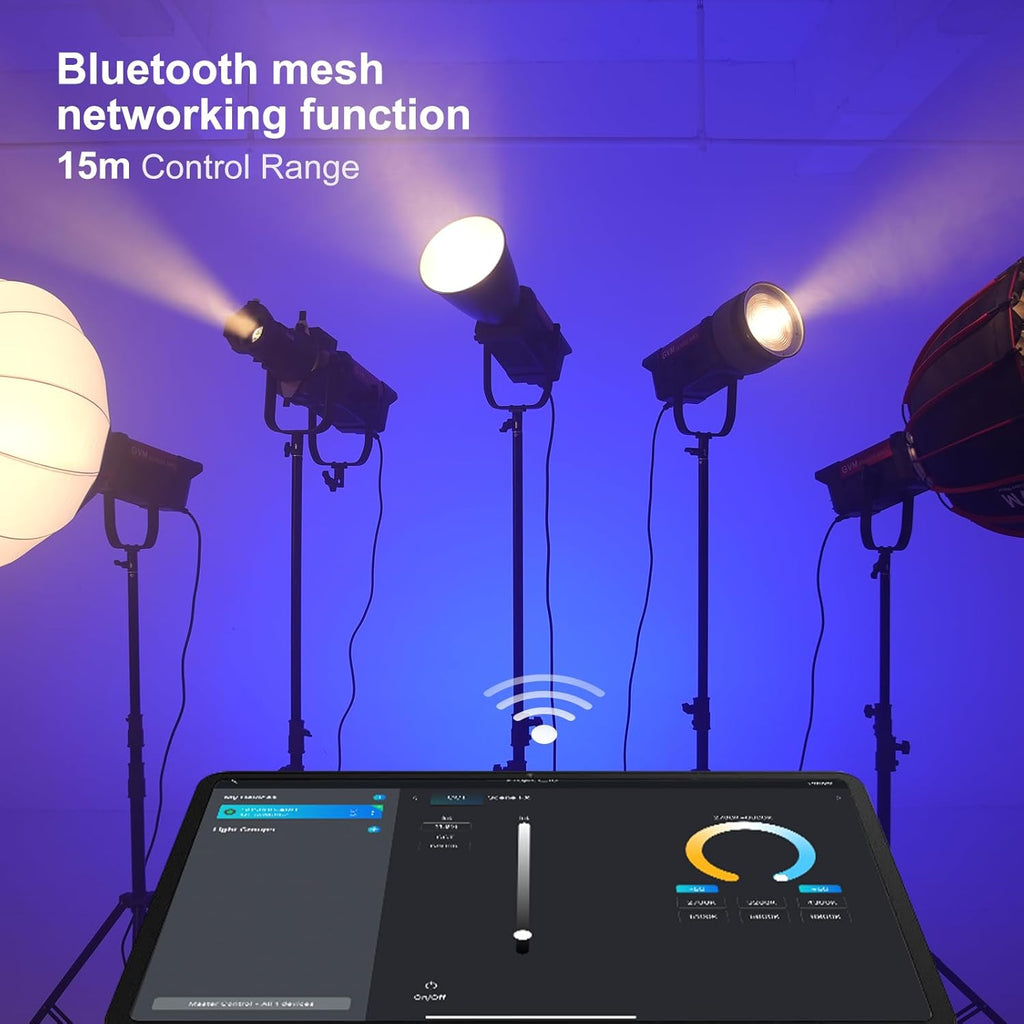 GVM 300W LED Video Light, 221950lux/1m, ARO SD300B Photography Lighting Kit with APP Control, 2700K-6800K Studio Light Continuous Lighting Kit for YouTube,Film,12 Scene Effects