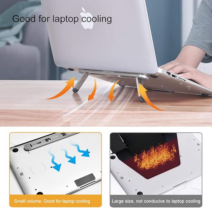 Laptop Stand for Desk,Laptop Cooling Stand,Keyboard Riser, Ergonomic Laptops Elevator for Desk, Laptops Riser Compatible with MacBook Air Pro, with Dell, with HP, More 10-15.6” Computer