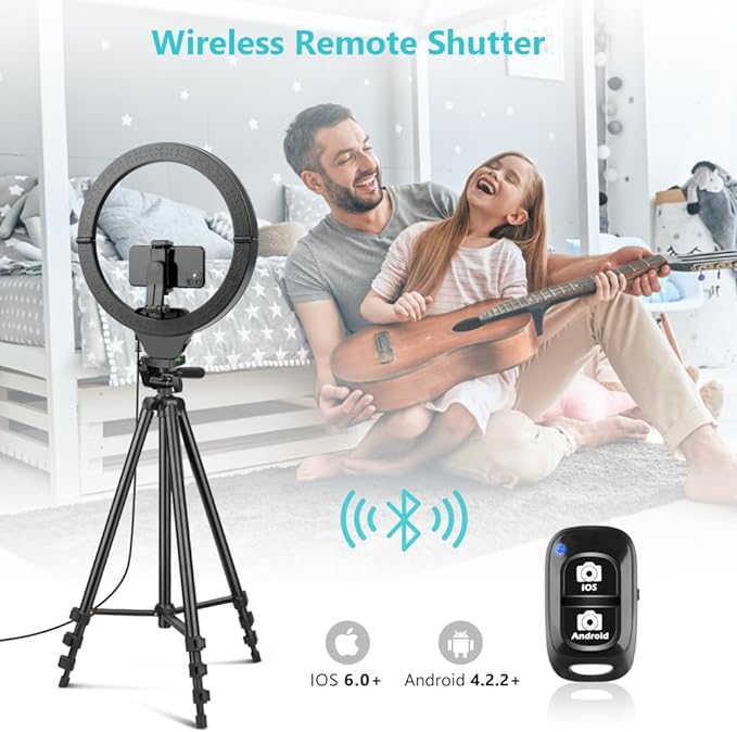 Sensyne 14" Ring Light with Tripod Stand, LED Circle Light with Phone Holder, for Photo Selfie, Video Recording, Zoom Meeting