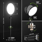 Aureday 10.5” Dimmable Desktop Ring Light with Stand and Phone Holder, 24W Full-Screen LED Ring Light for Desk, Video Conference Lighting for Laptop, Zoom Lighting for Computer, Live Stream, TikTok