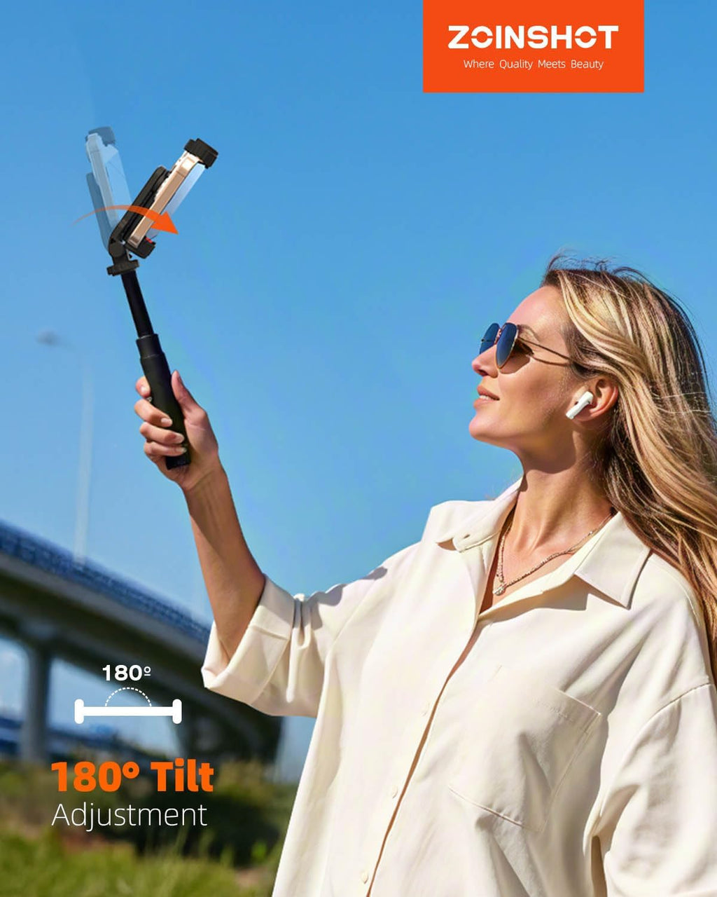 Phone Tripod Mount, Universal Cell Phone Mount for Tripod with 2 Cold Shoe & 1/4" Standard Screw, 360° Rotates & 180° Tilts Adjustable Phone Holder Adapter for Mobile & Camera Photography