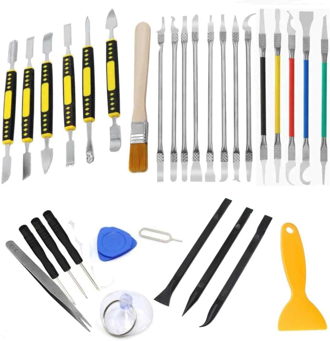 Spudger 31 Piece Electronics Pry Tool Kit with Metal Plastic Spudger Tool Screwdriver Set for iPhone, Laptop, iPad, Cell Phone, MacBook, Tablet, Computer, Electronics Repair