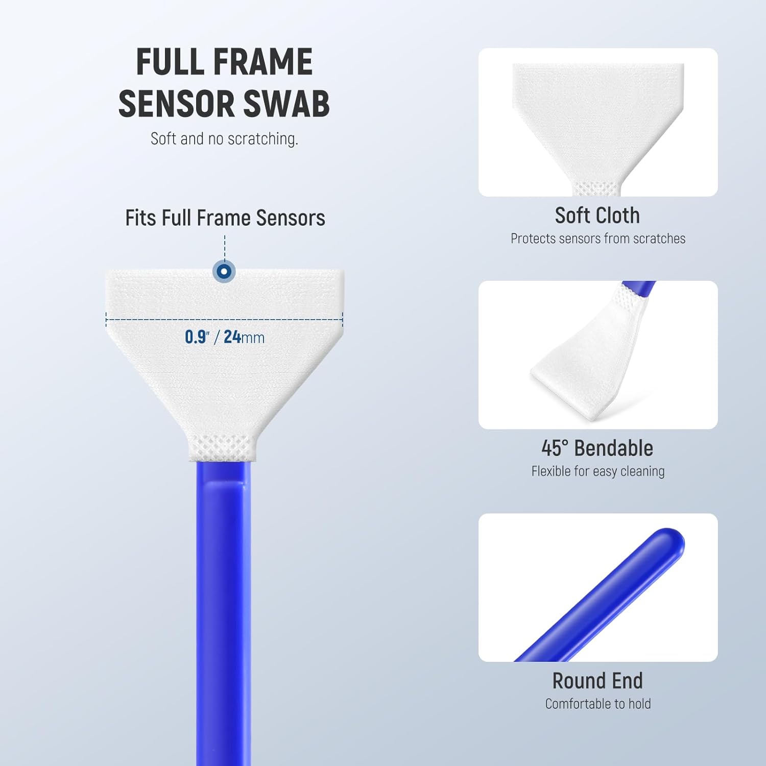 NEEWER 12 in 1 Camera Lens Cleaning Kit for DSLR Cameras, Electronics, Smartphones, Tablets, 10x Cleaning Swab for 24mm Full Frame Sensor + 1x Cleaner Spray + 1x Cloth, HM-46