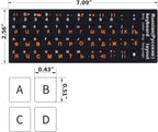 2PCS Russian Keyboard Stickers, Russian-English Keyboard Letters Replacement Sticker Orange Font with Black Background for PC Computer Laptop Notebook Desktop, Cyrillic Keyboard Alphabet Stickers
