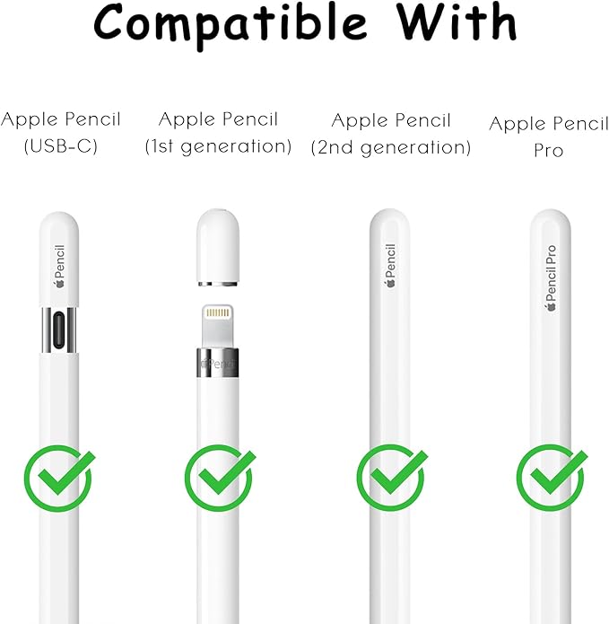 6 Pack Fine Point Replacement Tips Compatible with Apple Pencil 2nd Generation, Apple Pencil 1st Generation, Apple Pencil USB-C & Apple Pencil Pro Colorful iPencil Nibs (Multicolour)