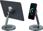 Nillkin Magnetic iPad Stand for Desk, MagSafe Wireless iPhone Charger Stand, 360° Rotating Base, Adjustable Aluminum Tablet Holder for Work, Office, Home, Kitchen Use