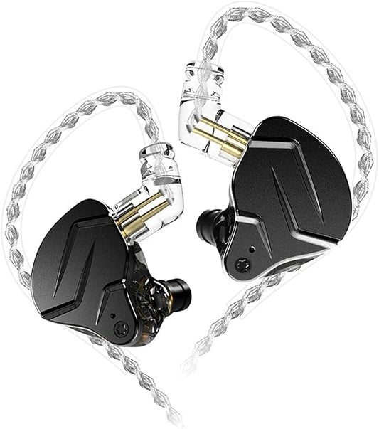 KZ ZSN PRO X Gaming Earbuds in Ear Monitor Headphones, High Fidelity IEMS Earphones, Hybrid Dual Driver Wired Earbuds with 1BA 1DD Detachable Tangle-Free Cable for Computer Tablet (Black, without Mic)