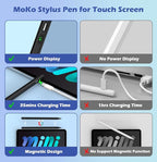 Moko Stylus Pens for Touch Screens, Fast Charge Stylus Pen for Apple iPad/iPhone/Samsung/Lenovo/iOS/Android Tablets&Smart Phone Universal Stylus Capacitive Screen Pencil with Power Display, Black