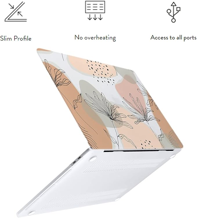 LanBaiLan Compatible for MacBook Pro 13 inch with Touch Bar 2022 2020 2019 2018 2017 2016 Release M1 M2 A2338 A2289 A2251 A2159 A1989 A1706 A1708, Laptop Hard Case & Keyboard Cover, Aesthetic Flower