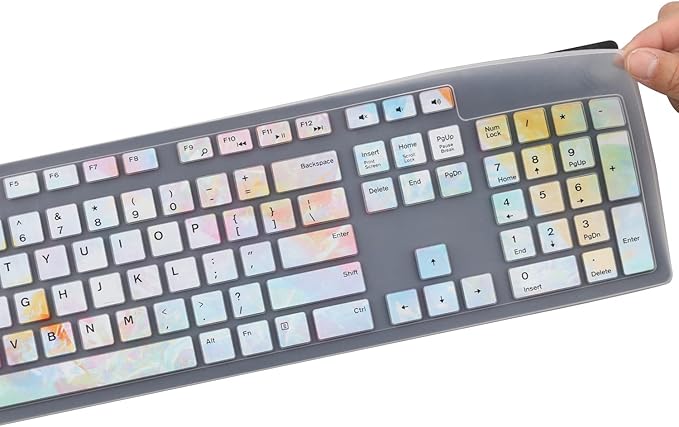 Keyboard Cover Skin for Dell KM636 KB216 KB216t KB216d KB216p Wired & Wireless Keyboard, Dell Optiplex 5250 3050 3240 5460 7450 7050, Dell Inspiron Desktop 24" 27" 5400 5490 7700 7790 3475 3670 3477