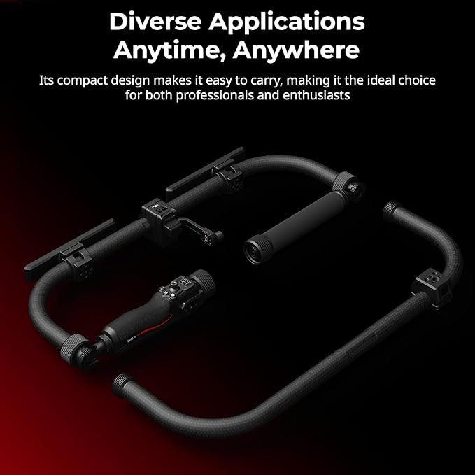 SMALLRIG Stabilizer Handheld Ring Grip for DJI RS 2 / RS 3 Pro/RS 4 / RS 4 Pro Gimbal, Supports Various Controls, Integrated Foldable Design, Max Load 17.6 lb - 4328