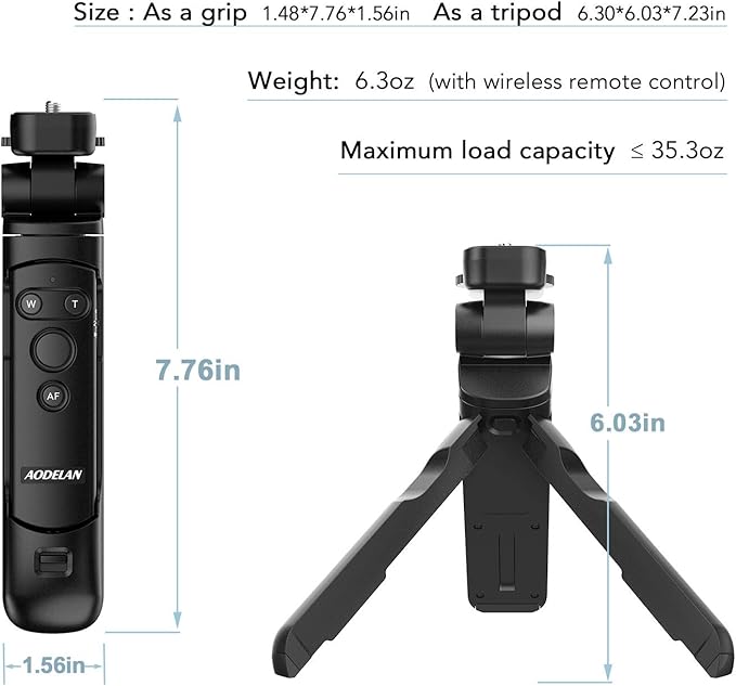 AODELAN Camera Remote Control Wireless Shooting Grip Tripod Grip for Canon EOS RP, EOS R, R5, R6, M50, M50 II, 6D Mark II, 77D, 850D, 800D, 200D, 250D, EOS Rebel SL2, T7i, T8i, 90D, EOS M6 Mark II