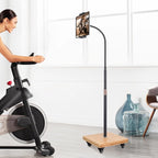 wishacc Tablet Floor Stand for Bed - Gooseneck Tablet Holder Mount with Adjustable Height and 4 Wheels, Compatible with iPad mini Air Pro 12.9/9.7, Galaxy Tab, Kindle, Cell Phones (4.7"-13")