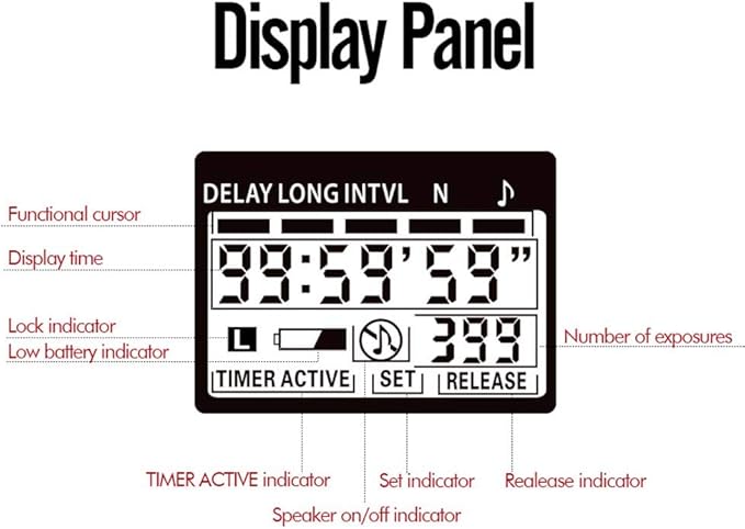 PHOTOOLEX Intervalometer Digital Camera Remote Shutter Release Controller LCD Timer Control with Cord for Canon EOS Rebel T6 T7 80D 70D 60D 60Da 77D T7i T6i T6s SL2 SL1 T5 T3 T5i T4i T3i T2i EOS