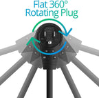 Maximm Monitor Computer Power Cord 4 Ft Flat Plug 360° Rotating PC Cable 3 Prong for, Desktop, Printer, Scanner, 16 AWG NEMA 5-15P to IEC13 - UL Certified