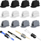 12PCS Pen Holder for Desk, Upgraded Adhesive Pen Pencil Holder for Desk Wall Clipboard Car Silicone Pens Markers Pencils Organizer Teacher Supplies Office Supplies (12PCS Multicolor)