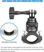 Bike Handlebar Mount for GoPro, 360 Degree Aluminium Alloy Motorbikes Round Tube Mount for Hero 13/12/11/10/9/8 and Other Action Cameras