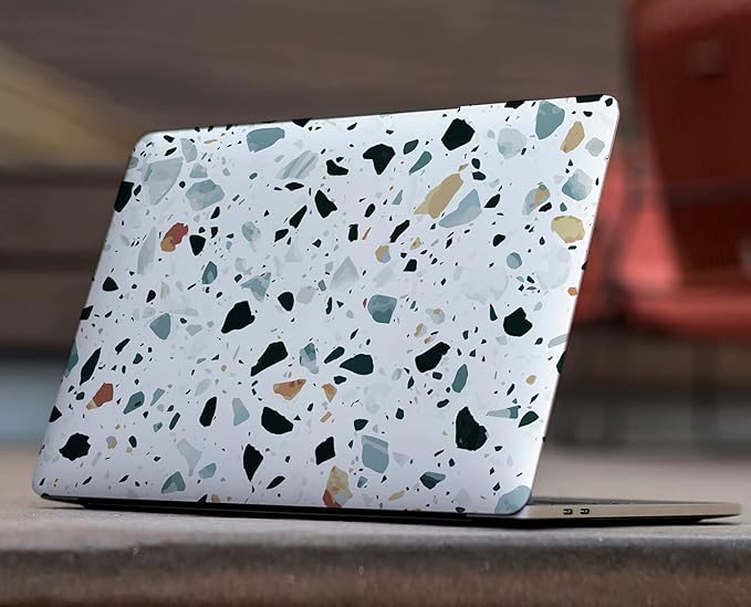 LanBaiLan Compatible for MacBook Pro 13 inch with Touch Bar 2022 2020 2019 2018 2017 2016 Release M1 M2 chip A2338 A2289 A2251 A2159 A1989 A1706 A1708 Laptop Case & Keyboard Cover, Terrazzo Marble