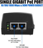 BV-Tech Gigabit Power Over Ethernet PoE++ Injector | 90W | 802.3 af/at/bt | Plug & Play | up to 325 Feet