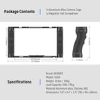 NEEWER Video Camera Cage Rig with Arca Type Base/Dual Grips/Expansion Holes/15mm Rods, Universal Stabilizer Compatible with Sony Canon Nikon DSLR/DSLM, Compatible with SmallRig Accessories, CA016