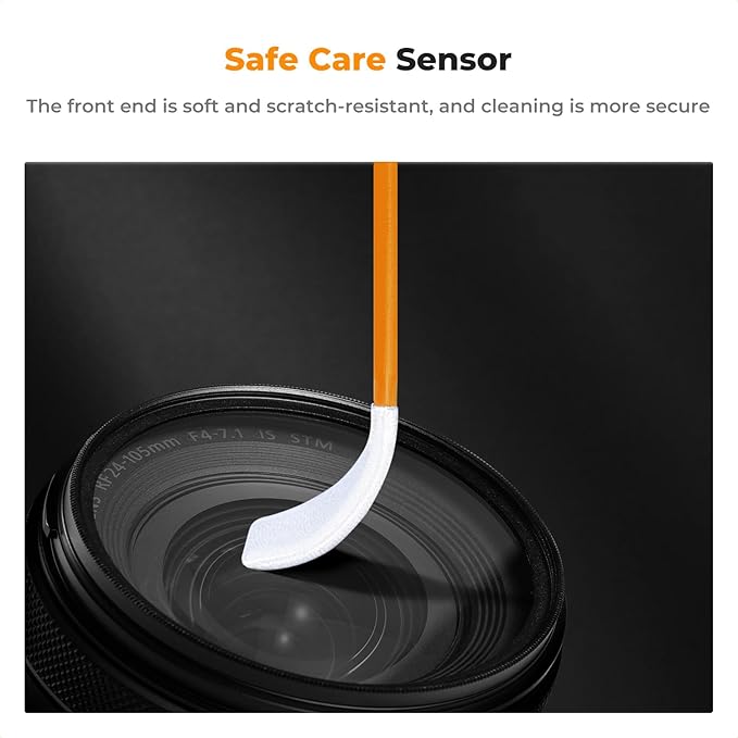 K&F Concept 6 Pack Full-Frame Sensors Cleaning Swabs, DSLR SLR Digital Camera Dry CCD CMOS Clean Swabs Compatible with Nikon Sony Canon DSLR Camera Sensor, 24mm x 20mm