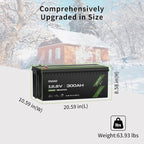 OKMO 12V 300Ah LiFePO4 Lithium Battery 150A BMS 3840Wh Rechargeable Battery for Solar Systerm,RV,Camping,Battery Backup,Marine and Home Energy Storage