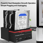 Zopsc USB 3.0 SATA/IDE HDD Docking Station Three-Bay Offline Clone HUB Reader 12V / 3A Independent Power Supply External Hard Drive Docking Station(US) 100-240V