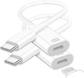 USB C to Lightning Headphone Audio Adapter, Type C Male to Female Lightning Earphone Converter with Charge/Data Transfer, Compatible with iPhone 17/16/15 Plus/Pro/Max, iPad Pro/Air, MacBook（2 Pack）