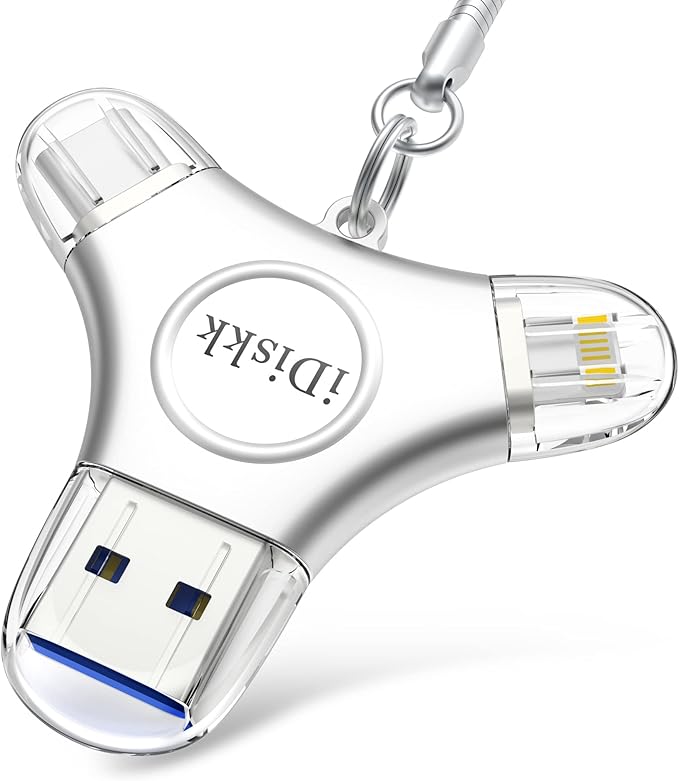 iDiskk 256GB App-le Certified Flash Drive Photo Vault for iPhone 15 USB C iPad Pro Android Samsung Flash Drive for iPhone Photo Storage Stick iPad pro Photo Stick for iPhone and Computer