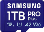 Samsung PRO Plus microSD Memory Card + Adapter, 1TB MicroSDXC, Up to 180 MB/s, Full HD & 4K UHD, UHS-I, C10, U3, V30, A2 for Android Phones, Tablets, GoPRO, DJI Drone, MB-MD1T0SA/AM, 2024