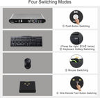 2 Computers 1 HDMI Monitor Automatic KVM Switch 8K@60Hz, Hotkey Switching, EDID, Support 5.1/7.1 Audio and Microphone, Aluminum Shell with Digital Display, USB 3.0 Hub, HDR10 with Cables