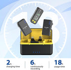 FULAIM X5M Wireless Lavalier Microphone System, Lavalier Lapel Mic with 18H Battery Life Charging Case for DSLR Cameras/iPhone/Android/Live Streaming