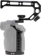 Hersmay R5 R6 Cage with Top Handle,Aluminium Alloy Camera Cage for Canon EOS R5 R6 Mirrorless Cameras, Vlogging Video Shooting Filmmaking Rig Stabilizer with 1/4" Mounting and 3/8" Arri Locating Hole
