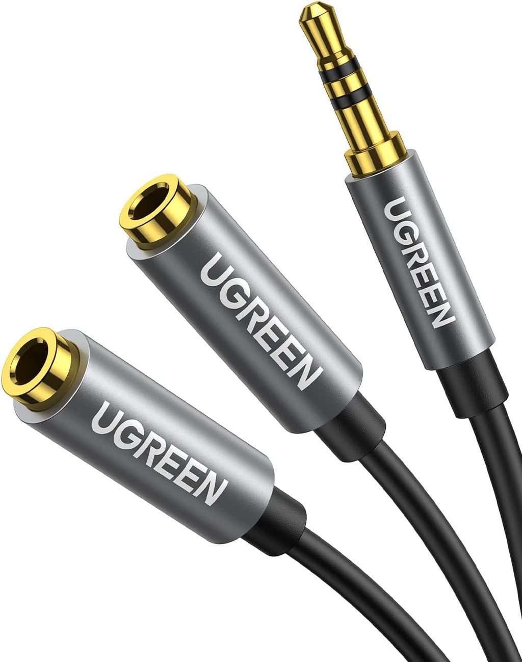 UGREEN Headphone Splitter 3.5mm Audio Stereo Y Splitter Aux Extension Cable Male to Female Dual Headphone Jack Adapter for Earphone Compatible with Switch 2/PS4/PS5 iPhone iPad, Tablet, Laptop, 7.87"