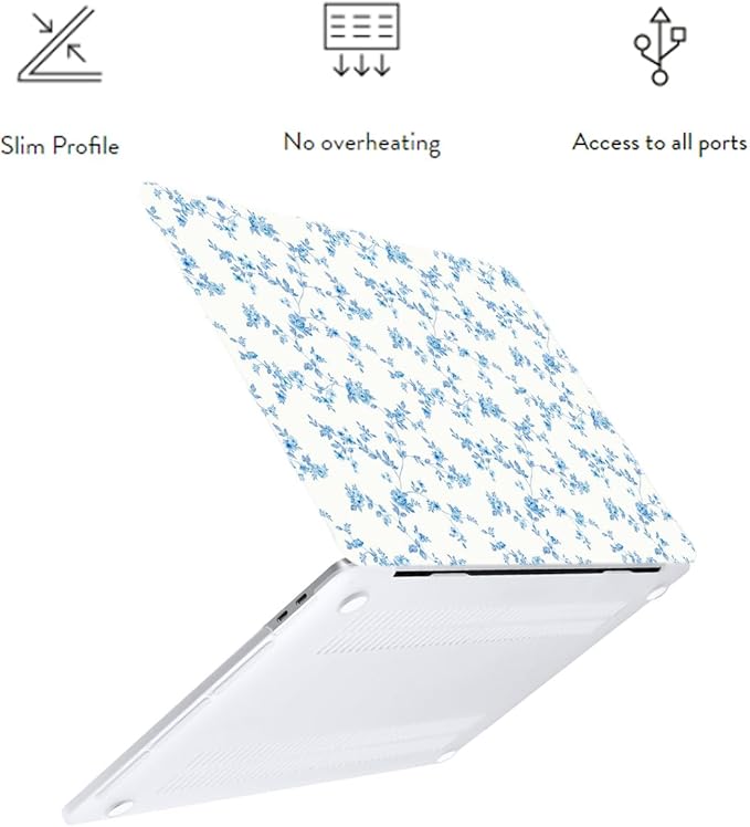 LanBaiLan Compatible for MacBook Pro 13‘’ with Touch Bar 2022 2021 2020 2019 2018 2017 2016 Release M1 M2 A2338 A2289 A2251 A2159 A1989 A1706 A1708 Protective Case & Keyboard Cover, Engraved Floral