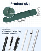 eZAKKA Silicone Pencil Holder For Most Pens,Pencils, 7.8 inch Self-Adhesive Stick To Notebooks,Diary, Desks,Tablet, Green, 1 Pack