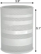 Metal Mesh Pen Pencil Cup Holder Stand Office Desk Organizer Stationery Caddy Makeup Brush Holder, White (Large)