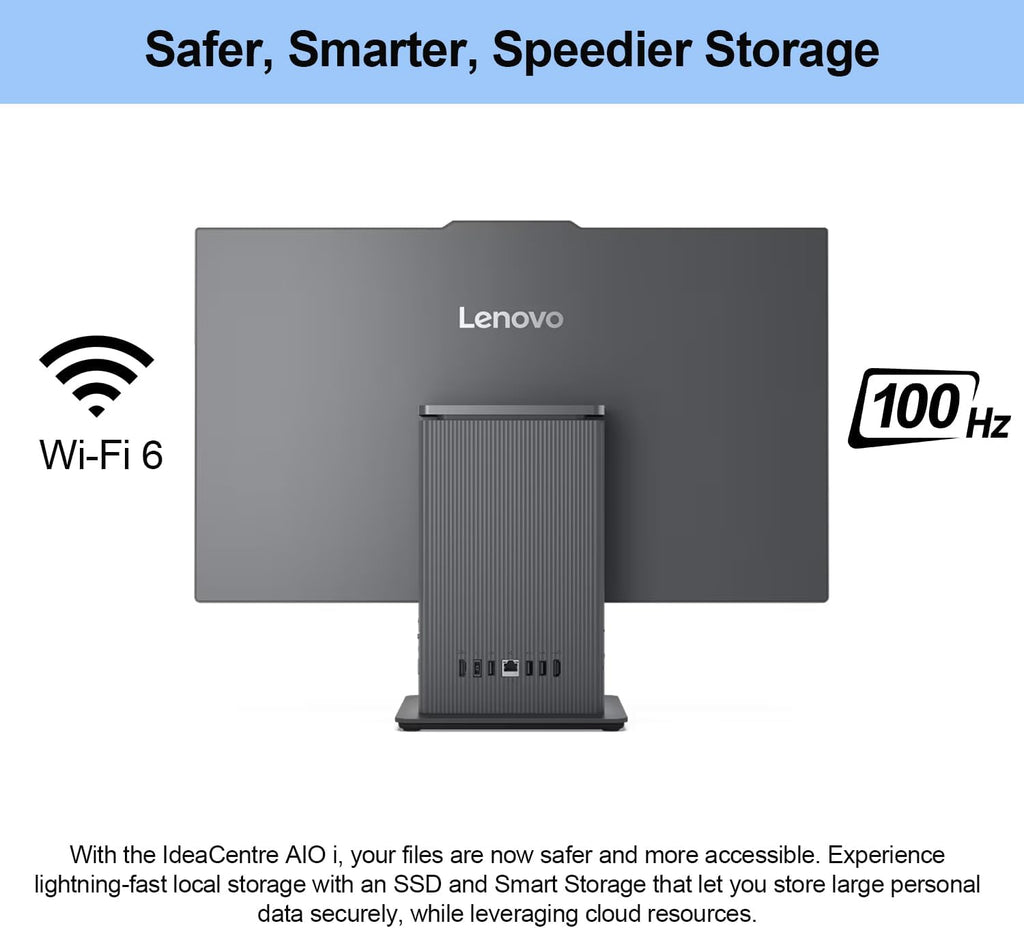 Lenovo 2024 IdeaCentre I Business All-in-One, 27" FHD Touchscreen 100Hz, i5-13420H, 16GB DDR5 RAM, 1TB SSD, Wireless Charging Base, Wireless KB & Mouse, Wi-Fi 6, Windows 11 Pro, Grey