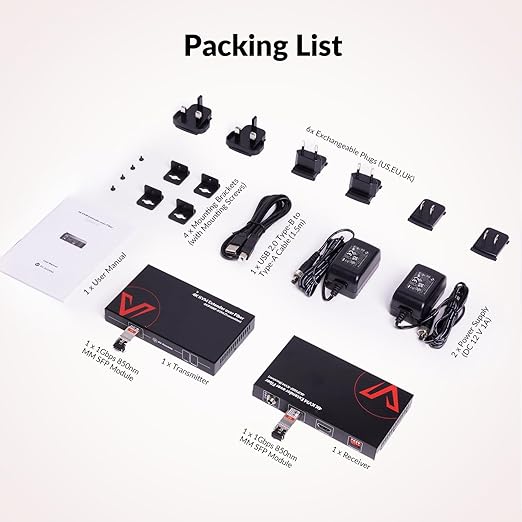 AV Access 4K HDMI Fiber KVM Extender Over IP, up to 550m/1800ft, Zero Latency, 3xUSB 2.0 Ports, Remote Keyboard Mouse USB Control Over Fiber Optic, Remote PC Control in Server Room (4KIP500F-KVM)