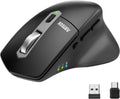 Arteck Multi-Device Wireless Bluetooth Mouse with Nano USB-A, USB-C Receiver Ergonomic Right Hand Silent Clicking Rechargeable Mouse for Computer Desktop PC Laptop Mac iPad and Windows 11/10 iPad OS