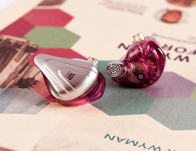 KZ ZSX in Ear Headphone Monitor,Hybrid HiFi Earphone with 5BA 1DD 6 Drivers,KZ Earbuds with Detachable 2 Pin Cable for Church Band Musician Singer(with Mic,Purple)