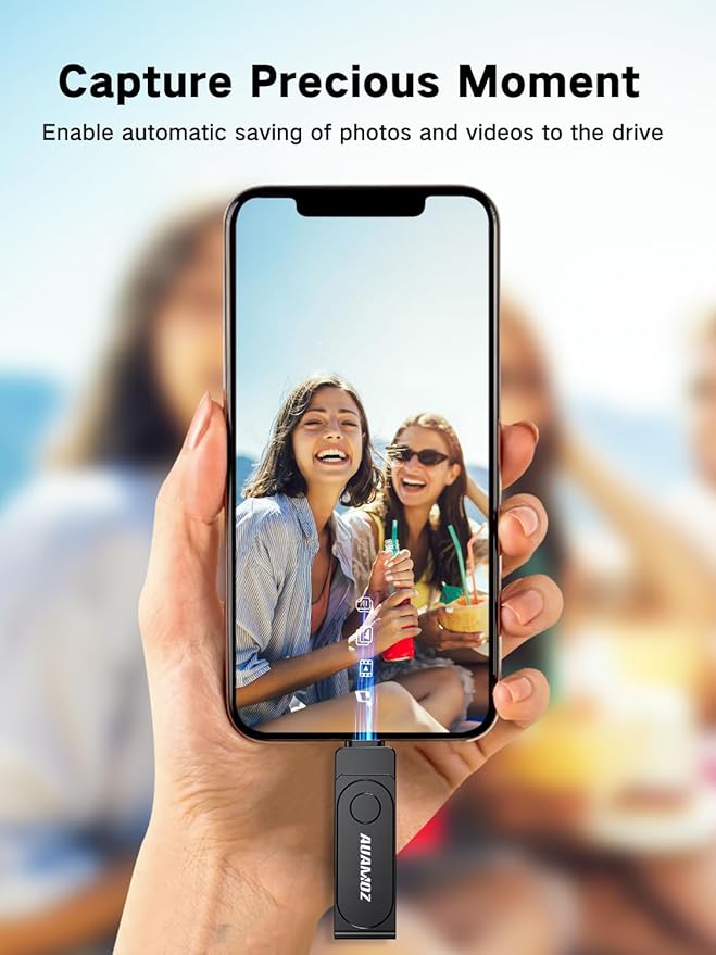 512GB Flash Drive Intended for iPhone, Memory Stick Storage Files Photos Videos Backup, Compatible with iPhone iPad Android PC, Plug and Play, No Application Required (Metal Gray)