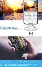 【1T B App*le Certified】 iDiskk 1T Photo Memory Stick for iPhone USB Flash Drive for USB-C iPad Android, Samsung USB for iPhone 16/15/14/13/13 pro/12/12 pro/12 mini/11/11/Pro/XR/X, Photo Stick for PC